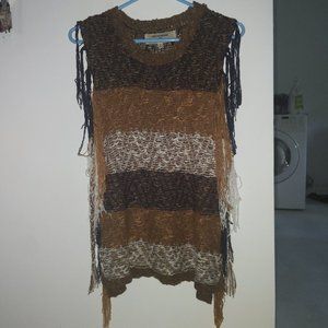 Miss Me Vintage Fringed Sweater Vest